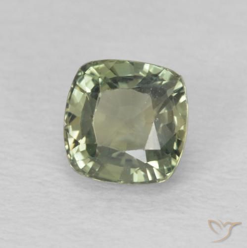 Safira Verde Floresta Claro Natural 0.75ct, Almofada, VS