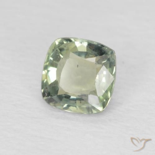 Safira Verde Sábio Claro Natural 0.49ct, Almofada, VS
