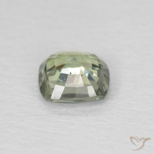 Safira Verde Sábio Claro Natural 0.49ct, Almofada, VS