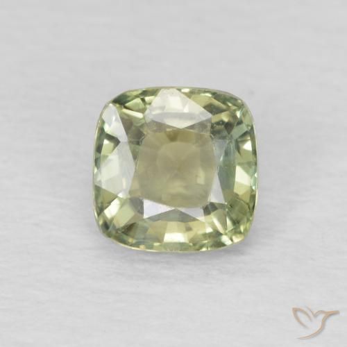 0.57ct Natural Verde Pêra Claro Safira, Almofada, VS