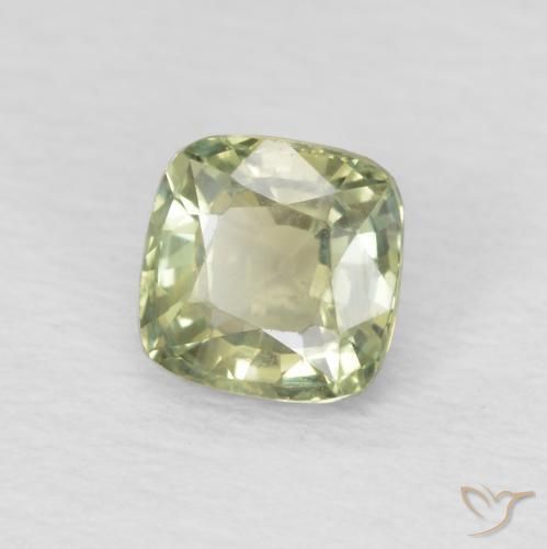 Safira Verde Pêra Claro Natural 0.57ct, Almofada, VS
