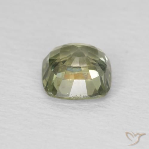 Safira Verde Pêra Claro Natural 0.57ct, Almofada, VS