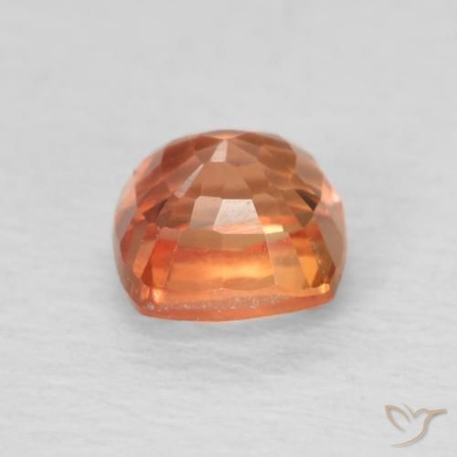 Safira Laranja Vermelho Natural 0.74ct, Almofada, VVS