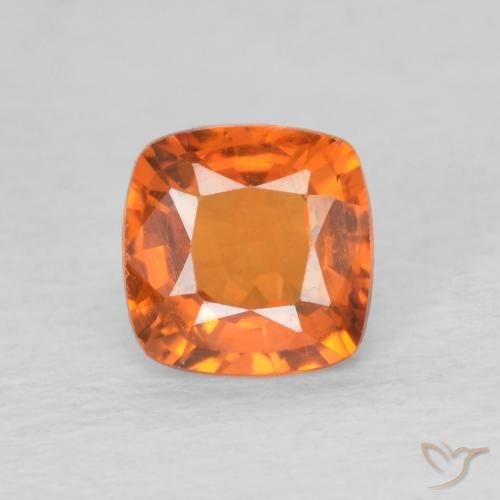 0.50ct Natural fogo laranja Safira, Almofada, VVS
