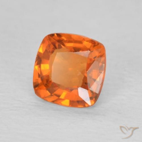 Safira fogo laranja Natural 0.50ct, Almofada, VVS