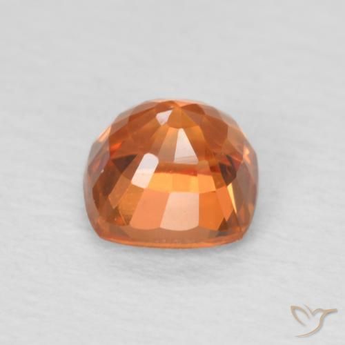 Safira Laranja brilhante Natural 0.66ct, Almofada, VVS
