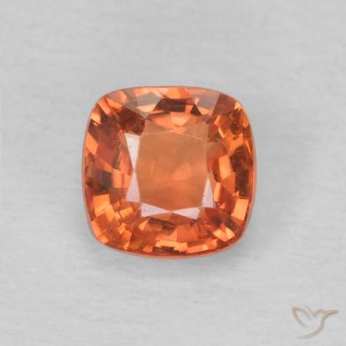 0.61ct Natural Laranja Médio Safira, Almofada, VVS