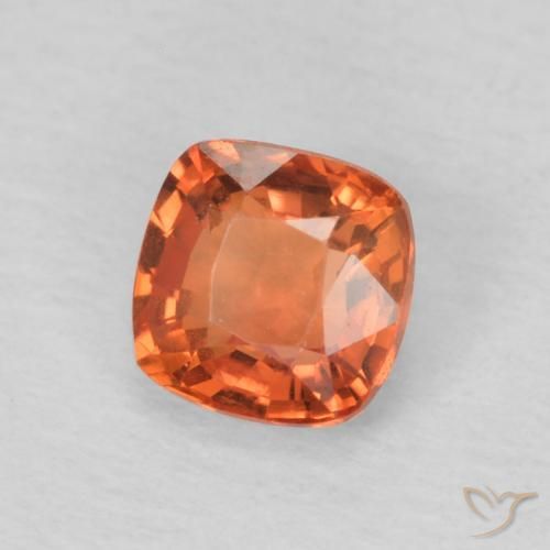 Safira Laranja Médio Natural 0.61ct, Almofada, VVS