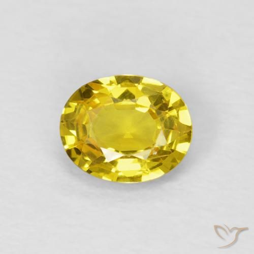 0.64ct Natural amarelo médio Safira, oval, VS