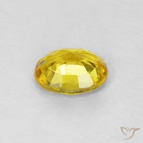 Safira amarelo médio Natural 0.64ct, oval, VS