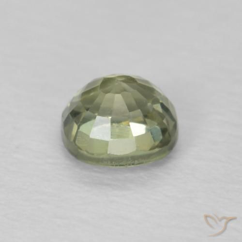 Safira Verde Sábio Muito Claro Natural 0.51ct, Almofada, VS