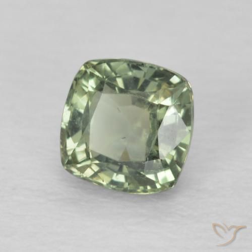 Safira Luz verde Natural 0.72ct, Almofada, VS