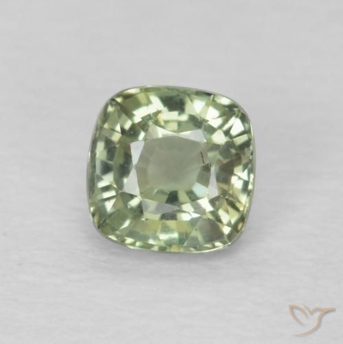 0.52ct Natural Luz verde Safira, Almofada, VS