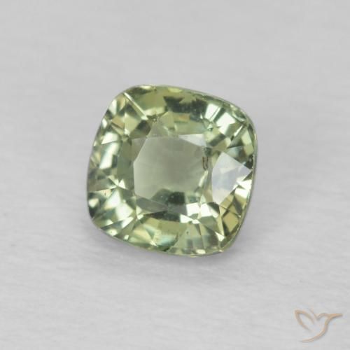 Safira Luz verde Natural 0.52ct, Almofada, VS