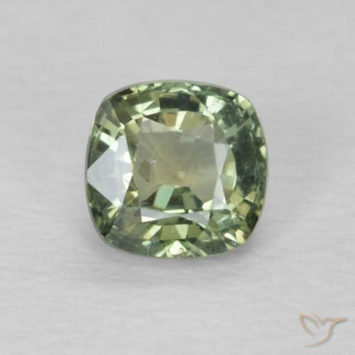 0.60ct Natural Verde Sálvia Safira, Almofada, VS