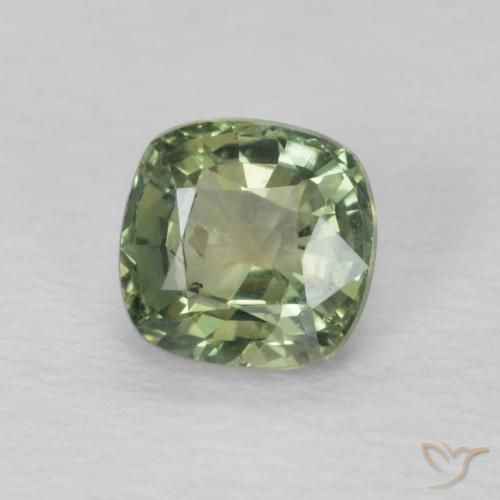 Safira Verde Sálvia Natural 0.60ct, Almofada, VS
