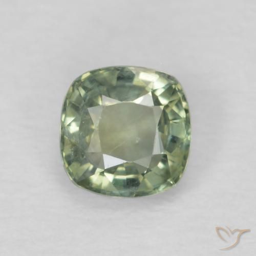 0.52ct Natural Verde Sálvia Safira, Almofada, VS