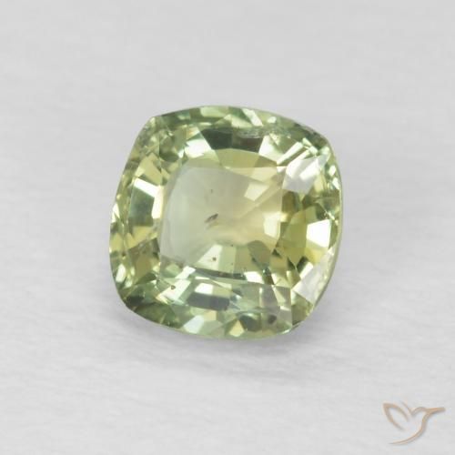 Safira Verde Sábio Muito Claro Natural 0.59ct, Almofada, VS