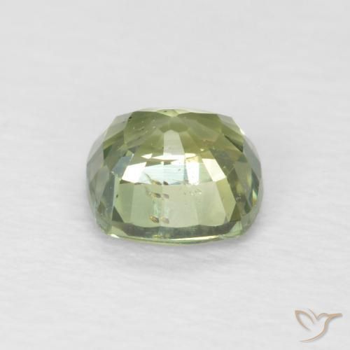 Safira Verde Sábio Muito Claro Natural 0.59ct, Almofada, VS