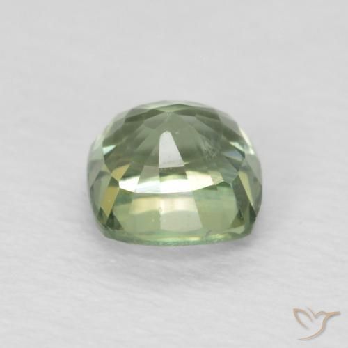 Safira Verde Sábio Claro Natural 0.65ct, Almofada, VS