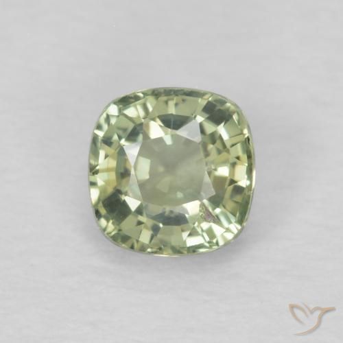 0.48ct Natural Verde muito claro Safira, Almofada, VS