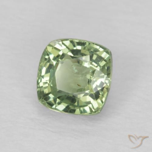 Safira Verde Sábio Claro Natural 0.59ct, Almofada, VS