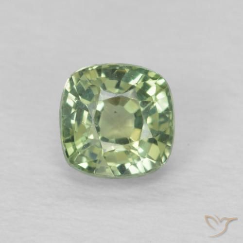0.54ct Natural Verde Sábio Claro Safira, Almofada, VS