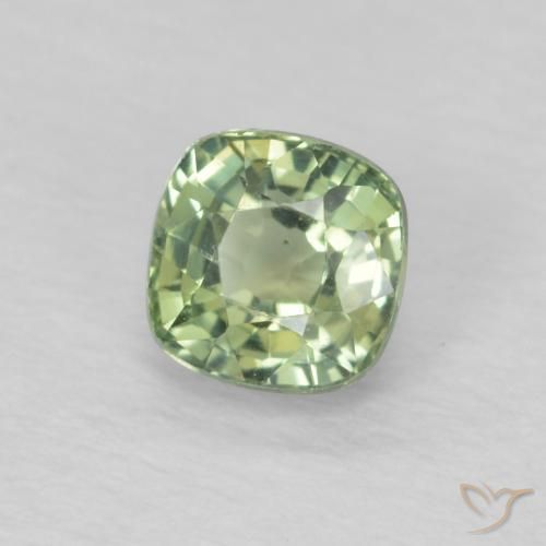 Safira Verde Sábio Claro Natural 0.54ct, Almofada, VS