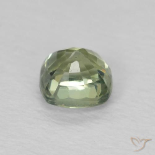 Safira Verde Sábio Claro Natural 0.54ct, Almofada, VS