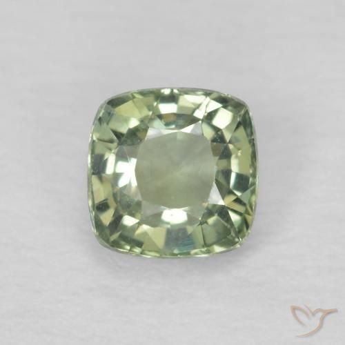 0.53ct Natural Luz verde Safira, Almofada, VS
