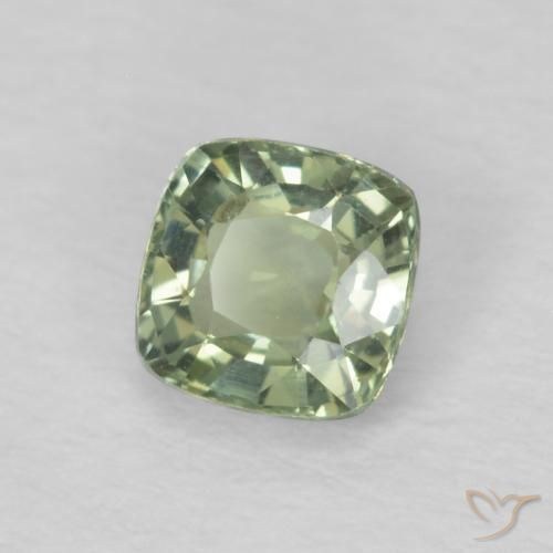 Safira Luz verde Natural 0.53ct, Almofada, VS