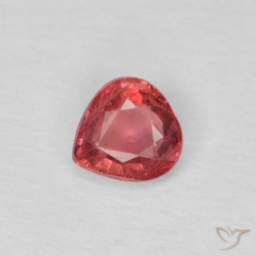 0.44ct Natural vermelho médio Safira, Formato de pêra, VS