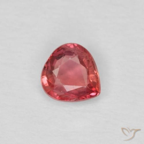 Safira vermelho médio Natural 0.44ct, Formato de pêra, VS