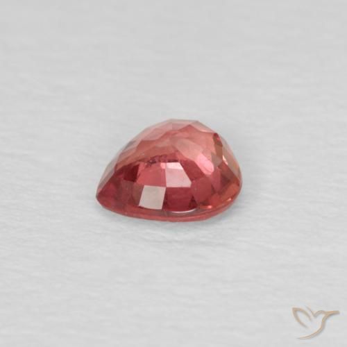 Safira vermelho médio Natural 0.44ct, Formato de pêra, VS