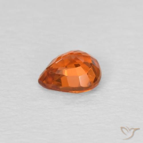 Safira Laranja Médio Natural 0.49ct, Formato de pêra, VVS