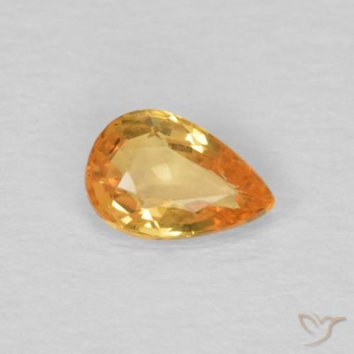 Safira Dourado Escuro Natural 0.51ct, Formato de pêra, VVS-VS
