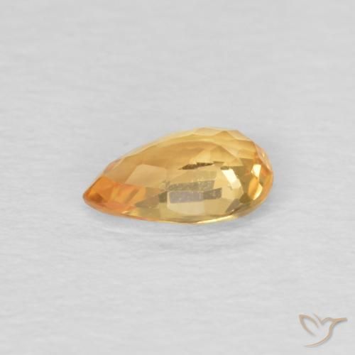 Safira Dourado Escuro Natural 0.51ct, Formato de pêra, VVS-VS