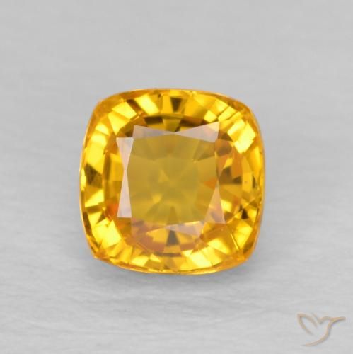 0.71ct Natural ouro médio Safira, Almofada, VVS-VS