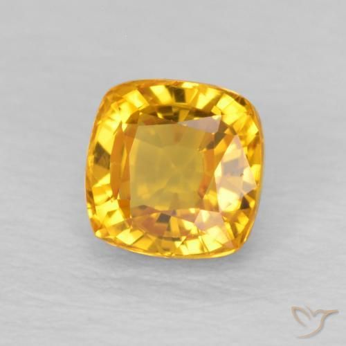 Safira ouro médio Natural 0.71ct, Almofada, VVS-VS