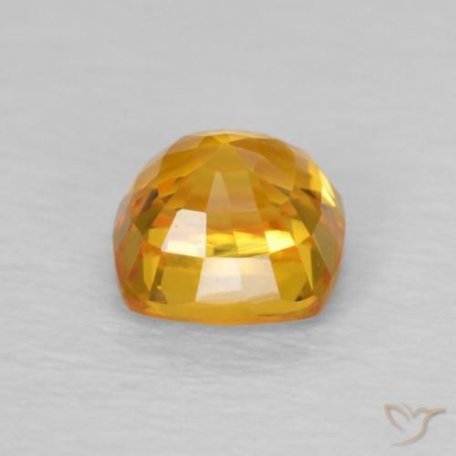 Safira ouro médio Natural 0.71ct, Almofada, VVS-VS