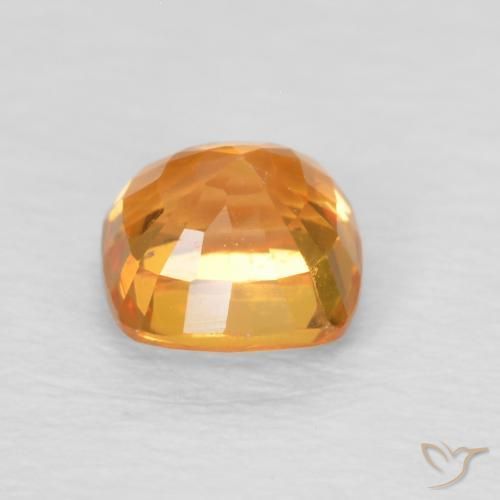 Safira Laranja Médio Natural 0.71ct, Almofada, VVS-VS