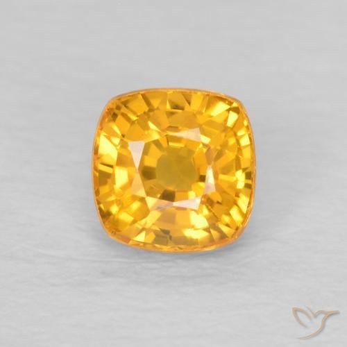 0.55ct Natural Laranja-Ouro Safira, Almofada, VVS-VS