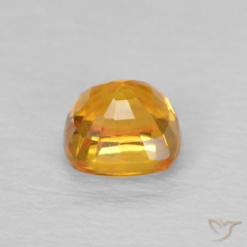 Safira Laranja-Ouro Natural 0.55ct, Almofada, VVS-VS