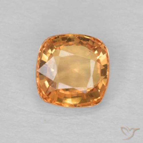 0.62ct Natural Laranja Médio Safira, Almofada, VVS-VS
