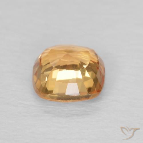 Safira Laranja Médio Natural 0.62ct, Almofada, VVS-VS