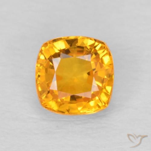 0.70ct Natural Laranja-Ouro Safira, Almofada, VVS-VS
