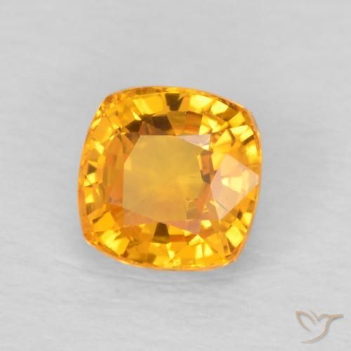 Safira Laranja-Ouro Natural 0.70ct, Almofada, VVS-VS