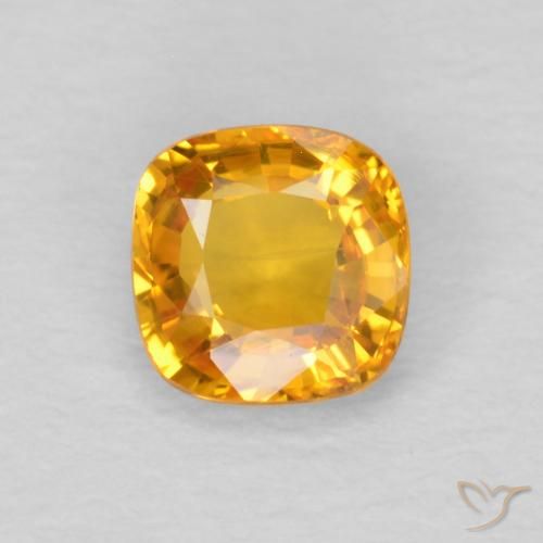 0.50ct Natural Laranja-Ouro Safira, Almofada, VVS-VS