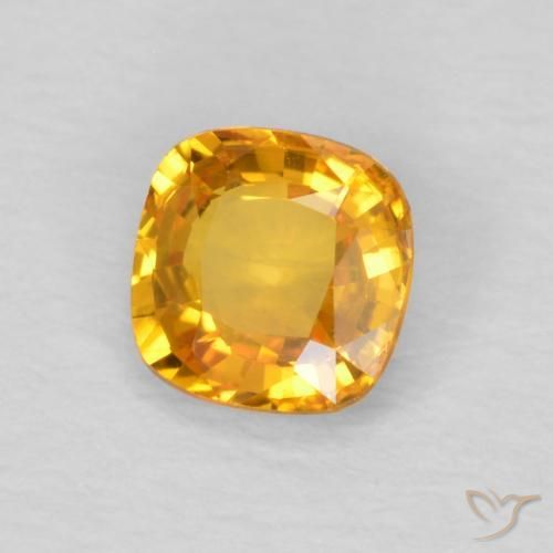 Safira Laranja-Ouro Natural 0.50ct, Almofada, VVS-VS