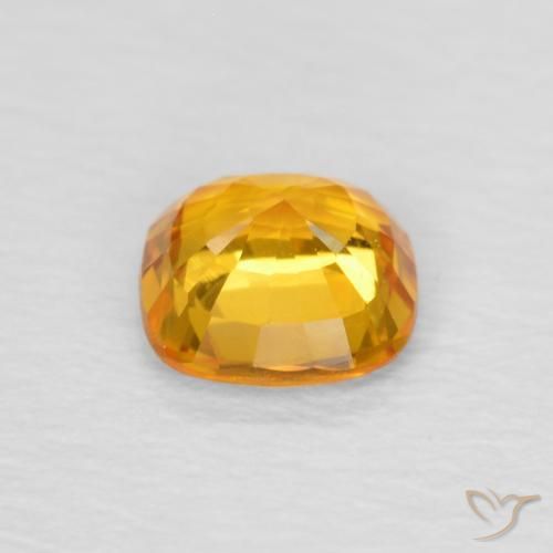 Safira Laranja-Ouro Natural 0.50ct, Almofada, VVS-VS
